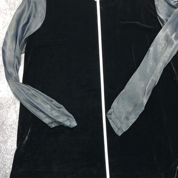 Vintage Comme des Garcons silk-blend velvet tunic with contrasting sleeves, L. - Picture 14 of 16